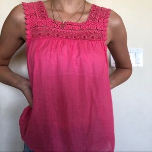 coral boho tank